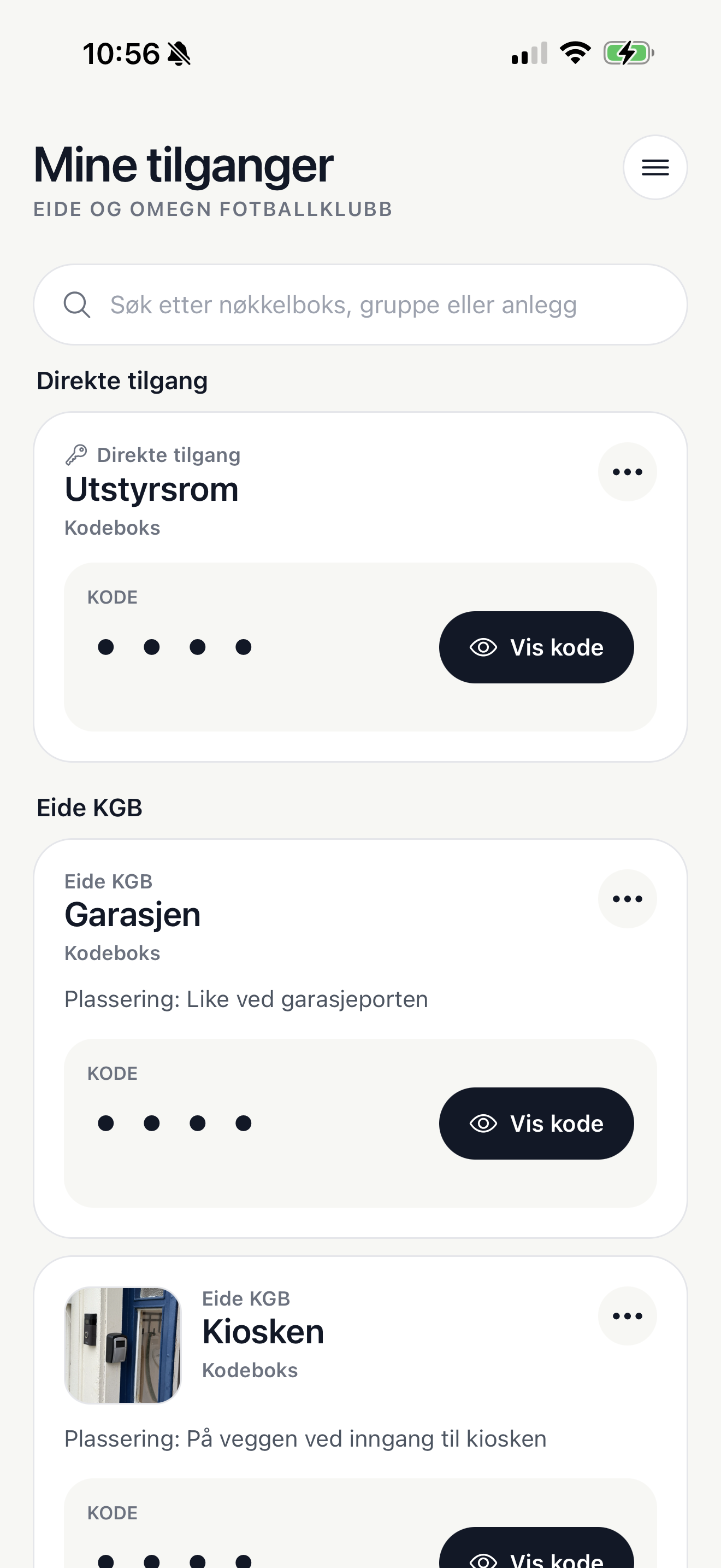 Lukka-appen med nøkkelbokser og skjulte koder.